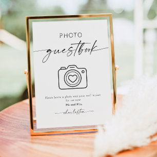 Poster Símbolo de Guestbook Polaroide Fotográfico Elegant
