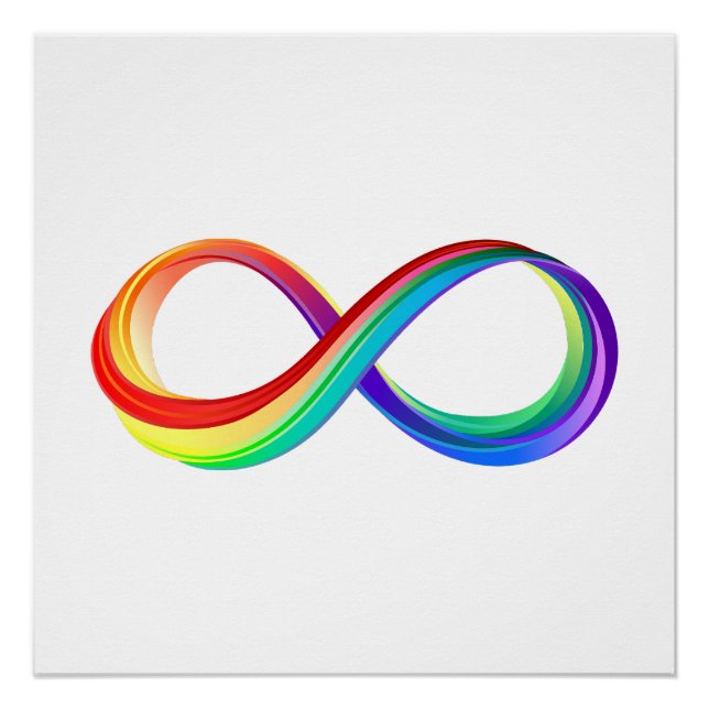 Pôster Símbolo de Infinidade Arco-Íris em Camadas (Frente)