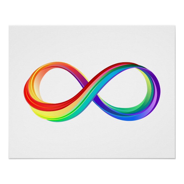 Pôster Símbolo de Infinidade Arco-Íris em Camadas (Frente)