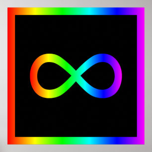 Pôster Símbolo de Infinito Arco-íris