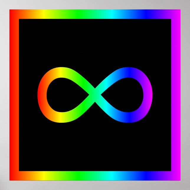 Pôster Símbolo de Infinito Arco-íris (Frente)