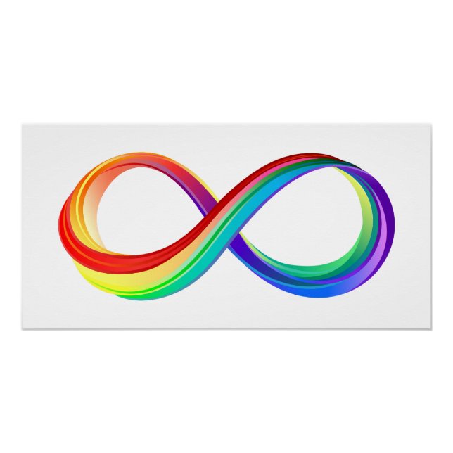 Pôster Símbolo de Infinito Arco-íris em Camadas (Frente)
