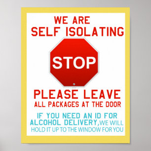 Poster Símbolo de isolamento automático para entrega de