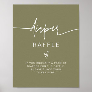 Poster Símbolo de Jogo Raffle da Fralda Verde da Marlo Bo