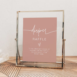 Poster Símbolo de Jogo Raffle de Fralda Rosa-Blush