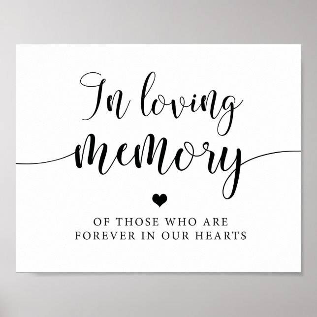 Poster Símbolo De Lembrança Rustic In Loving Memory Weddi (Frente)