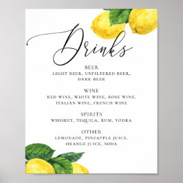 Poster Símbolo de limão | Bar De Casamento Citrus Botanic
