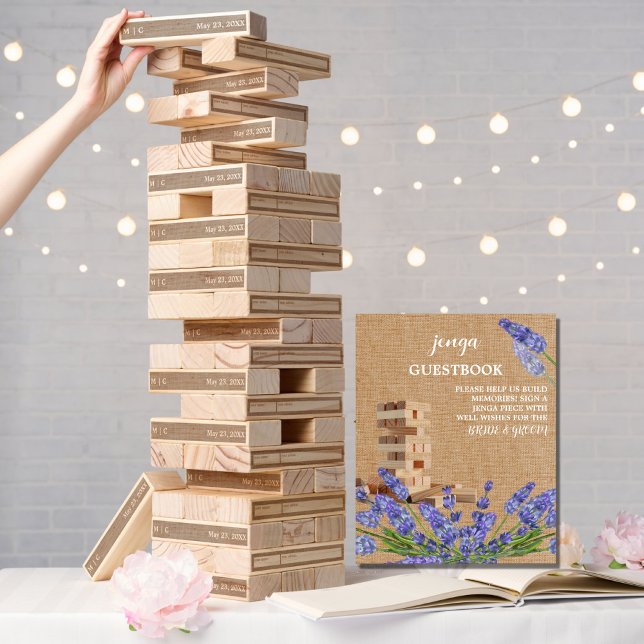 Poster Símbolo de Livro Convidado Jenga para Casamento Ru (Criador carregado)