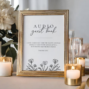 Poster Símbolo de Livro de Convidado de Áudio de Casament