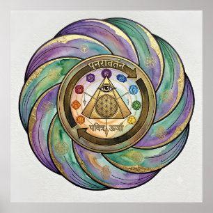Poster Símbolo de Manifestação da Geometria Sagrada