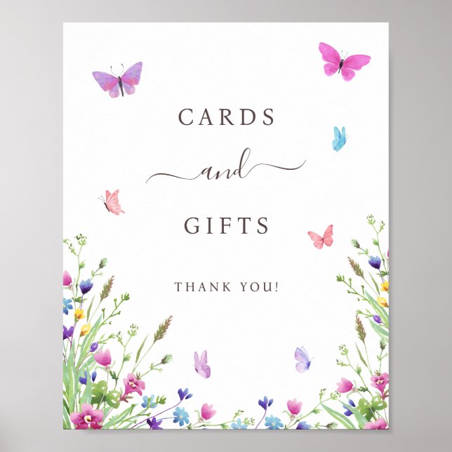 Poster Símbolo de Manteiga e Cartões de Flor Selvagem (Frente)