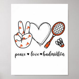 Poster Símbolo de Mão de Paz de Golfe da Paz Badminton