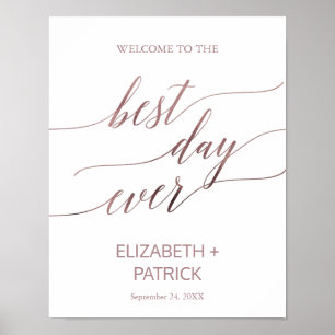 Poster Símbolo de Melhor Dia de Caligrafia Dourada Elegan