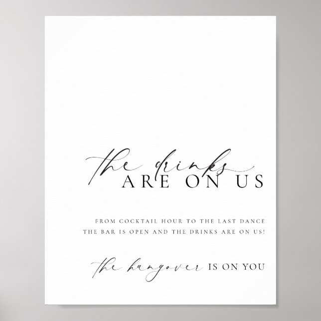 Poster Símbolo de Menu de Bar Mínimo Moderno do Ellesmere (Frente)