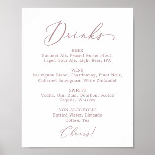 Poster Símbolo de Menu de Bebida de Casamento Dourado De