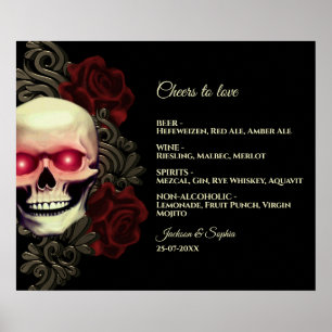Poster Símbolo de menu de bebidas góticas com alma escura