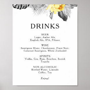 Poster Símbolo de Menu Moderno das Bebidas Tropicais