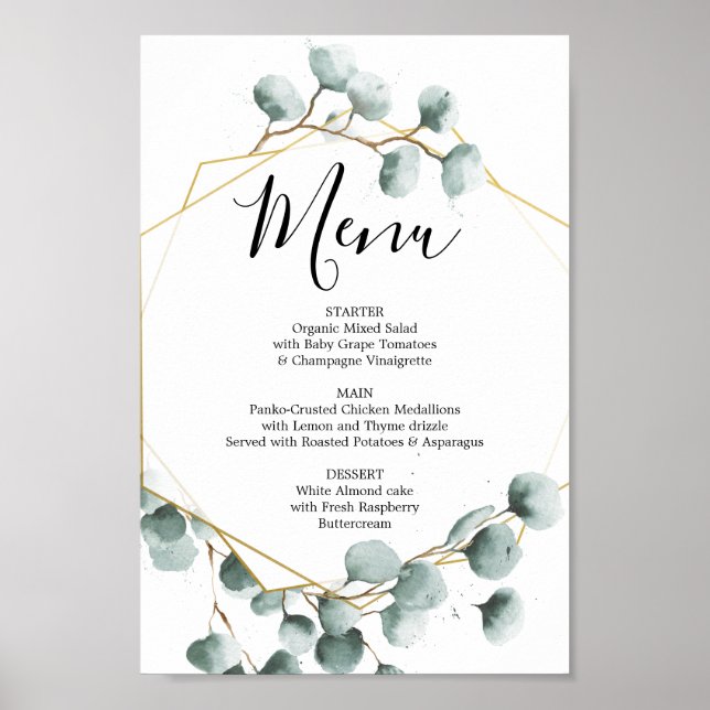 Poster Símbolo de Menu ou Menu Bar do Eucalyptus Greenere (Frente)