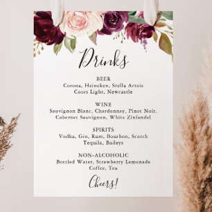 Poster Símbolo de Menu Rustic Floral Botanical Wedding B