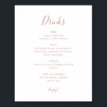 Poster Símbolo de Menu Simples Elegante de Bebidas de Cas<br><div class="desc">Este simples e elegante cartaz de cardápio de rosa de ouro é perfeito para o seu clássico casamento de rosa de ouro minimalista. Design apresenta a típica vintage mínima fonte de ouro emboscada contemporânea chic e delicada caligrafia formal romântica. É excelente para primavera, verão, outono ou casamentos de luxo de...</div>