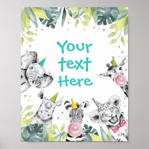 Poster Símbolo de Mesa de Rapaz Selvagem de Animais Safa