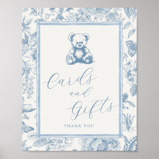 Poster Símbolo de Mesa do Toile Teddy Bear Cards & Gifts