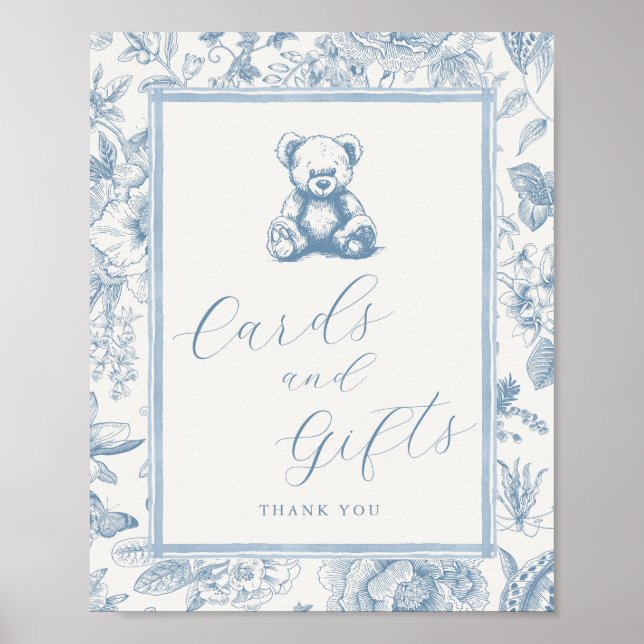 Poster Símbolo de Mesa do Toile Teddy Bear Cards & Gifts (Frente)