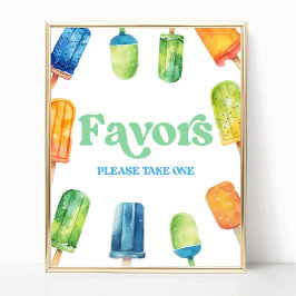 Poster Símbolo de Mesa Favoritos para festas Verde Laranj