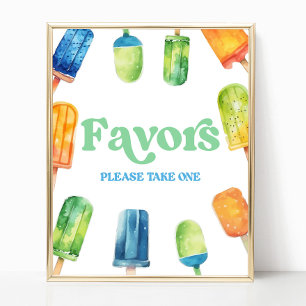 Poster Símbolo de Mesa Favoritos para festas Verde Laranj