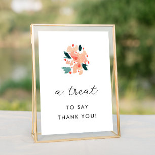 Poster Símbolo de Mesa Floral de Chá de fraldas com Aquar