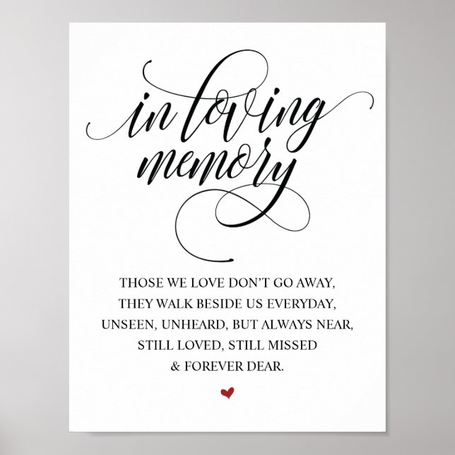 Poster Símbolo de Mesa Memorial Rustic Elegant Wedding v1 (Frente)