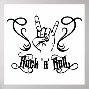 Poster Símbolo de Música Rock 'n' Roll