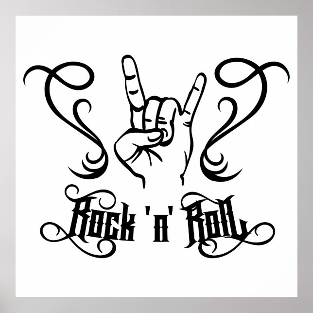 Poster Símbolo de Música Rock 'n' Roll (Frente)