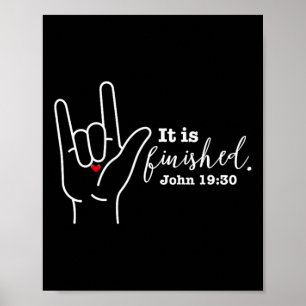 Poster Símbolo de Páscoa de fé cristã surda Idioma de asl