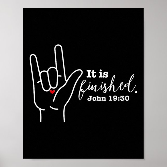 Poster Símbolo de Páscoa de fé cristã surda Idioma de asl (Frente)