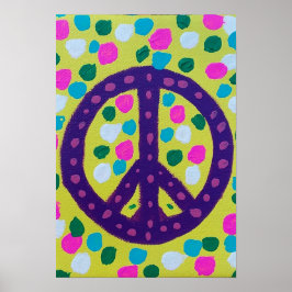 Poster Símbolo de Paz Colorido Arte Acrílica