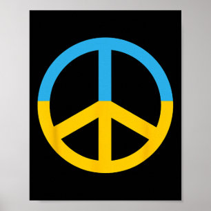 Poster Símbolo De Paz Com As Cores Da Bandeira Da Ucrânia