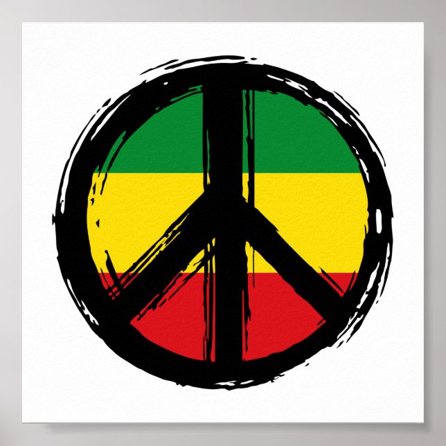 Poster Símbolo de paz com estilo reaggage (Frente)