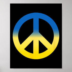 Poster Símbolo de Paz - Cores da Bandeira da Ucrânia com