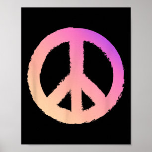 Poster Símbolo de Paz Gradiente Fade de Cor Pacifista Si