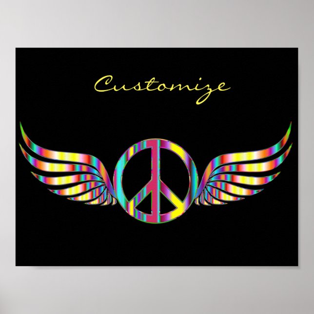 Poster Símbolo de Paz Hippie Winged Thunder_Cove (Frente)