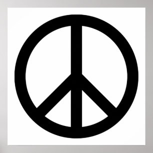 Poster Símbolo de paz preto