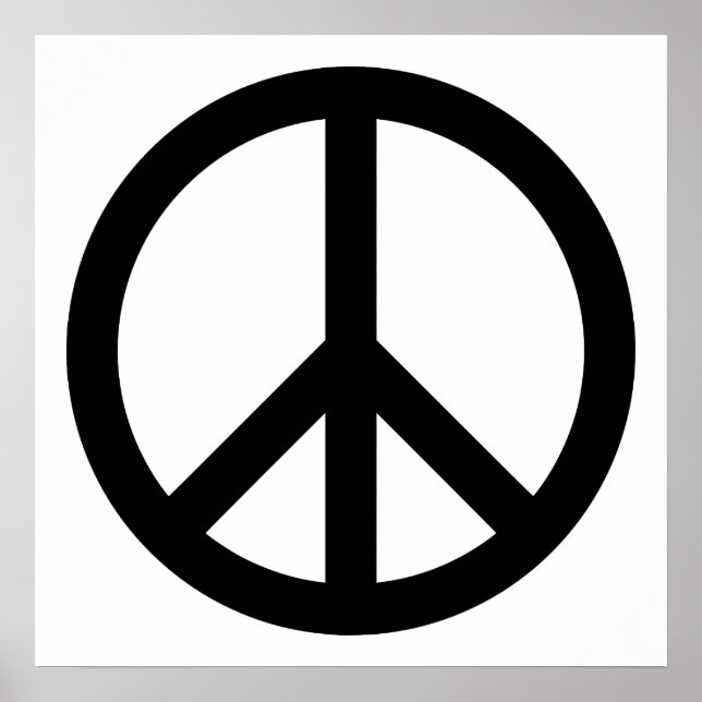 Poster Símbolo de Paz Preto (Frente)