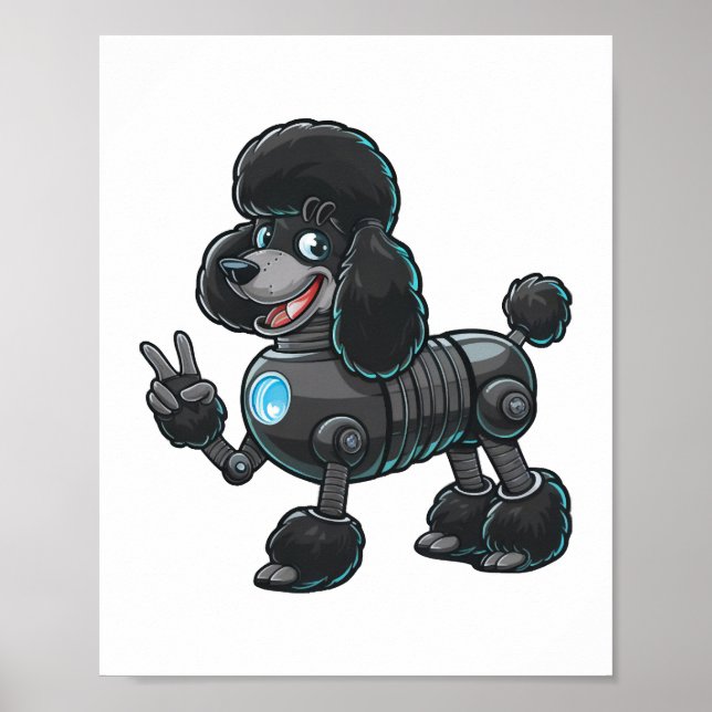 Poster Símbolo de Paz Robô Cyborg Poodle (Frente)