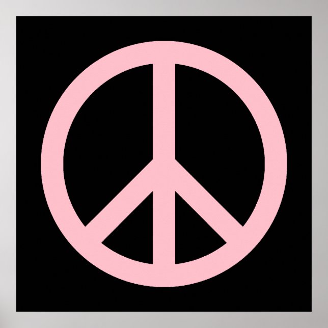 Poster Símbolo de paz rosa e preto (Frente)