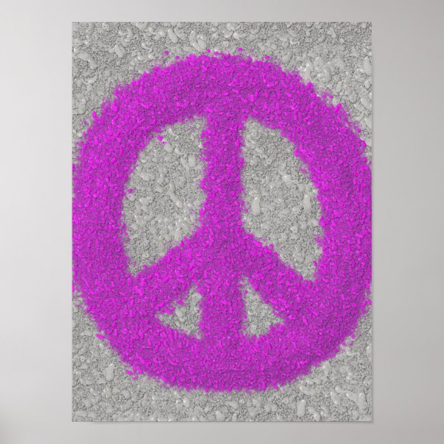 Poster Símbolo de Paz Roxo (Frente)
