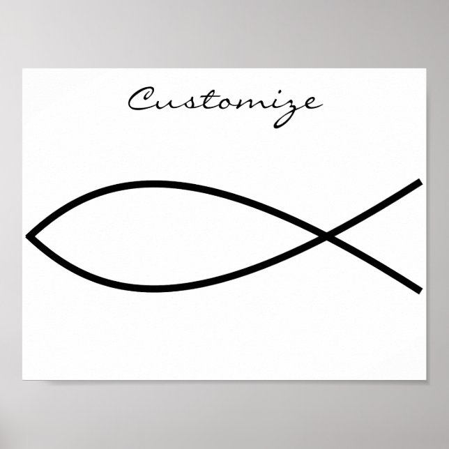 Poster Símbolo de Peixe Cristão Ichthys Thunder_Cove (Frente)