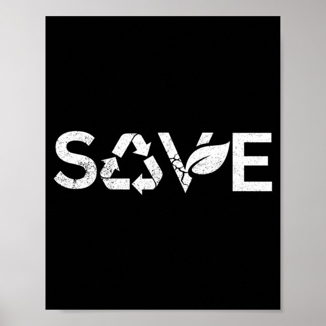 Poster Símbolo de reciclagem Salve a Terra Terra Ecológic (Frente)