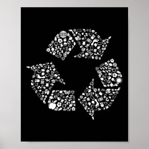 Poster Símbolo de Reciclar do logotipo do reciclagem Dia
