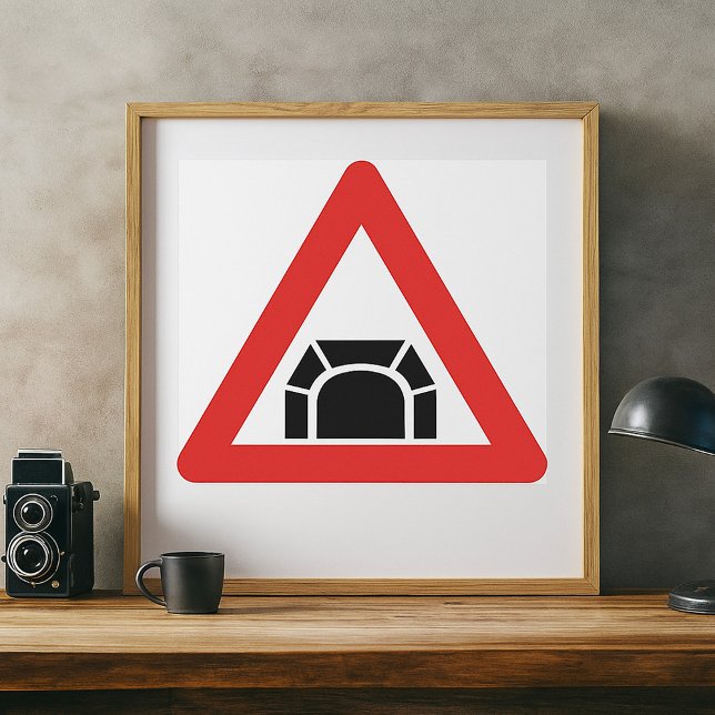 Poster Símbolo de Sinal de Estrada do Túnel (Criador carregado)